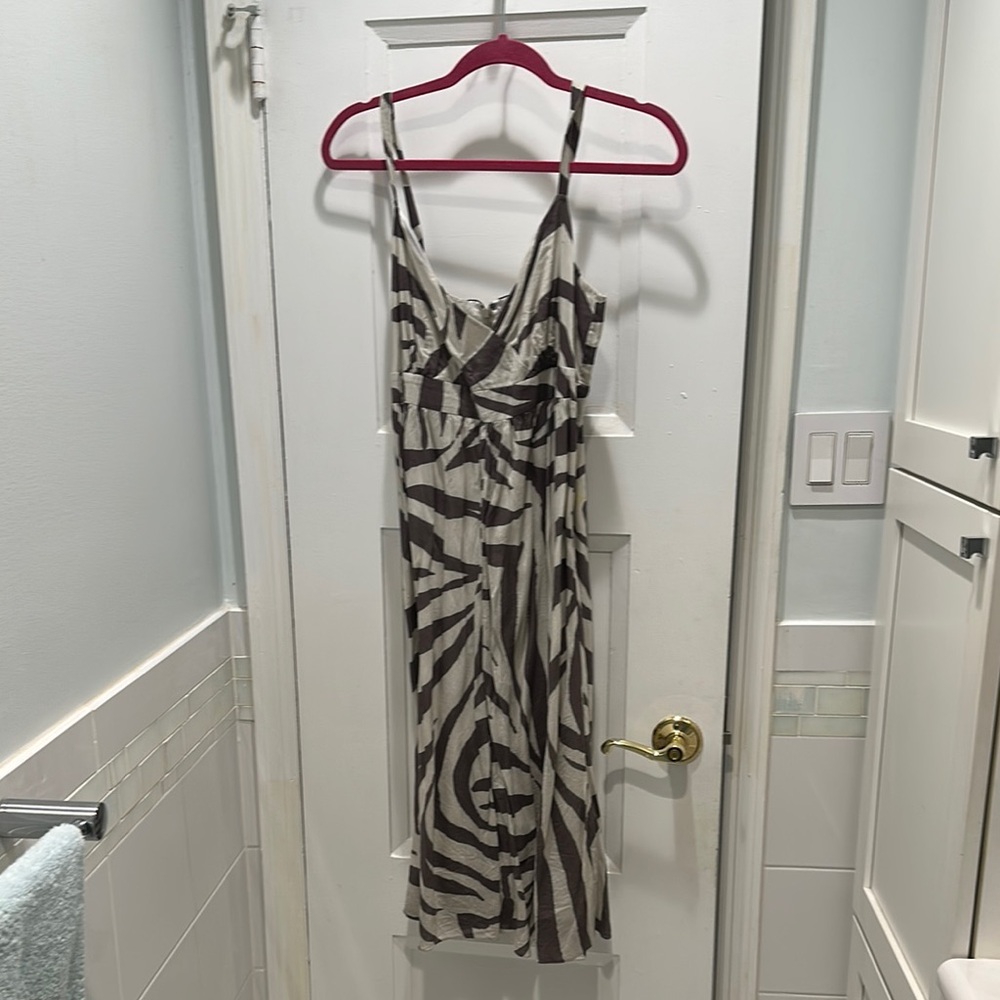 DKNY Black and White Midi Sundress